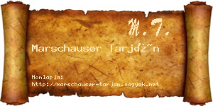 Marschauser Tarján névjegykártya